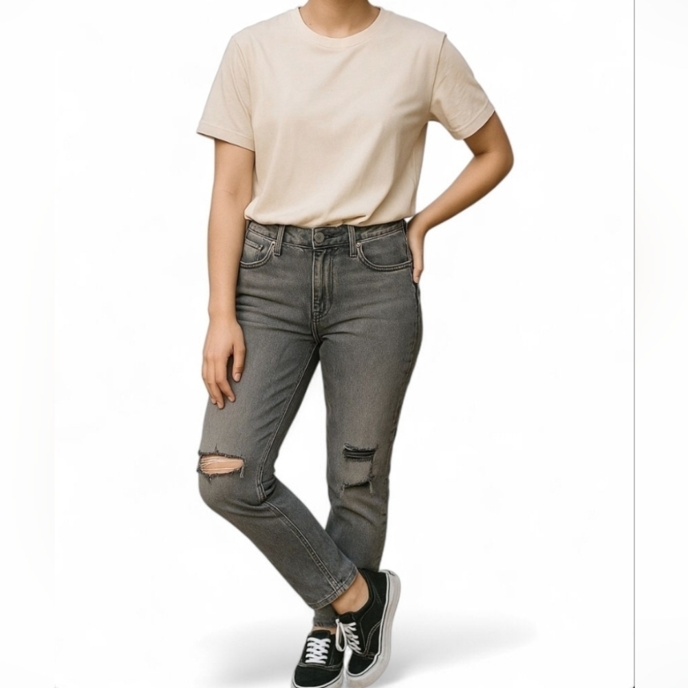 Pistola Women's Mid Rise Cropped Jean Size 26 Fade to Black
